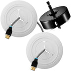 in-Wall Cable Hider 2 Sets, 3" Hole Saw Included, Wall Cable Management Kit for TV, Speaker, Monitor & Other Cables, Large Cable Pass Through with Locking Brackets, Cord Concealer for Clean Setup
