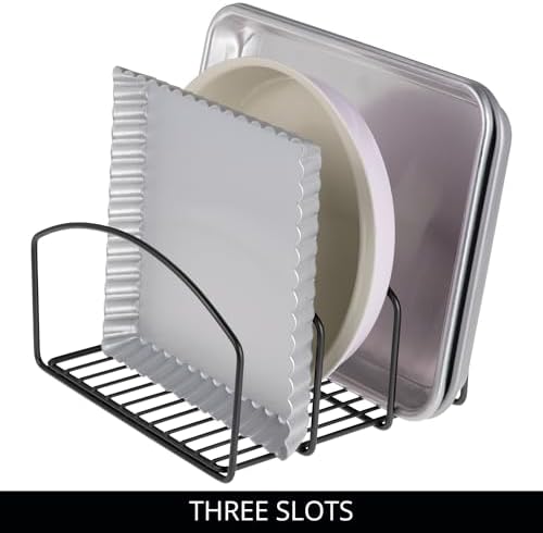 iDesign 3-Section Cookware Organizer for Cabinet - Cookware Organizer or Bakeware Organizer - Matte Black