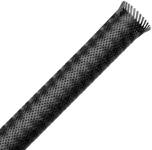3/4" 100ft Black Expandable Braided Cable Sleeve PET