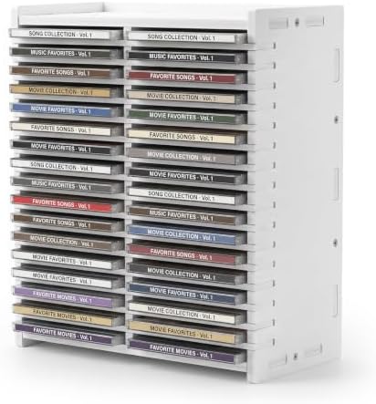 Stackable CD Storage Organizer, Holds 34 CD Cases, Great Gift Idea
