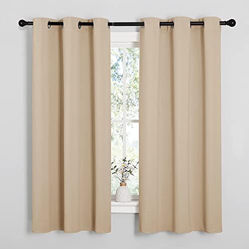 NICETOWN Biscotti Beige Blackout Curtains for Bedroom 42" x 48" 2 Panels