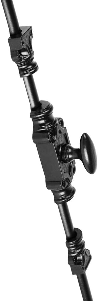 A29 Hardware 2 Feet Oval Style Iron Cremone Bolt for Cabinets, Black Powder Coat Finish