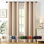 MIULEE Blackout Curtains for Bedroom 2 Panels 40 x 84 Inch Long Beige
