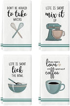 Artoid Mode Ware Funny Coffee Kitchen Towels Dish Towels, 18x26 Inch Farmhouse Daily Holiday Cooking Baking Decoration Cleaning Set of 4