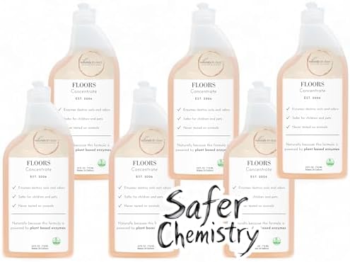 naturally it's clean Enzyme Floor Cleaner Concentrate | Each Bottle Makes 24 Gallons of Rinse Free Cleaner| 6 Pack