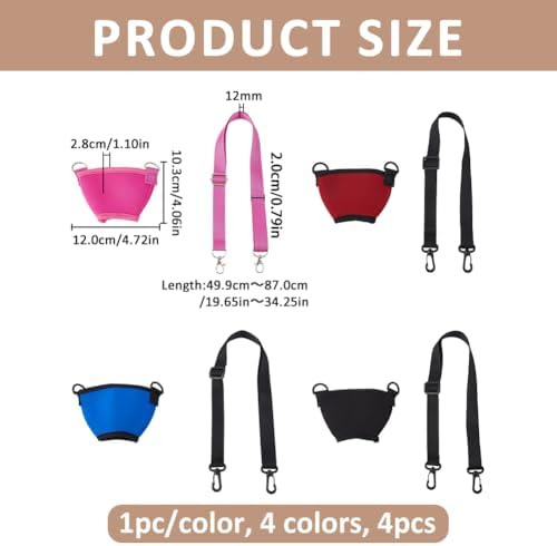SUPERFINDINGS 4Pcs 4 Colors Wine Glass Neck Holder Wine Glass Insulator Adjustable Neck Strap Drink Lanyard Necklace Drink Holder With Neck Strap for Walk Carrying
