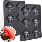 2 Pack Mushroom Baking Pan, 6-Cavity MushroomMuffin Pan Non-stick Cake Pan Heavy Carbon Steel for Oven Baking Cookies Cake Chocolate Madeleine