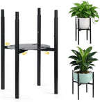 Plant Stand Indoor, Width Adjustable Metal Planter Stand, Fits Up 9.6 - 13.6 Inch Pots, Heavy Duty Potted Plant Holder for Home Garden Patio