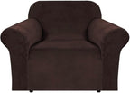 H.VERSAILTEX Stretch Velvet Armchair Cover Couch Covers 1 Cushion Chair by HVERSAILTEX