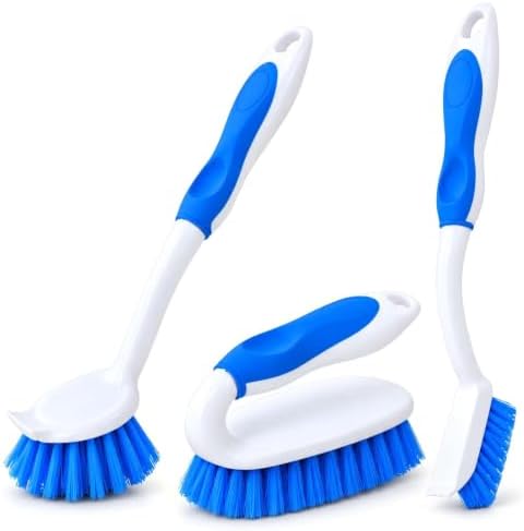 3 Pack Cleaning Brush Scrub Brush Kitchen Brush for Floor, Blue