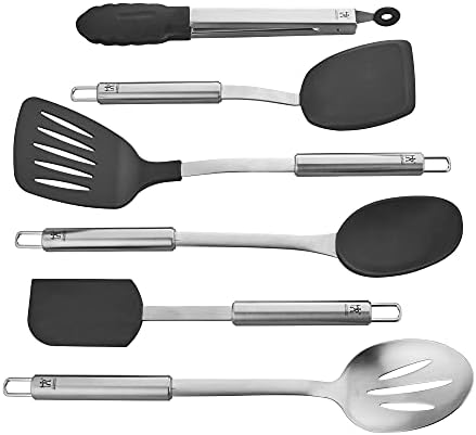 ZWILLING HENCKELS Cooking Tools 6-PC Kitchen Gadgets Sets with Spatula, Tongs, Cooking Spoon, 18/10 STAINLESS STEEL
