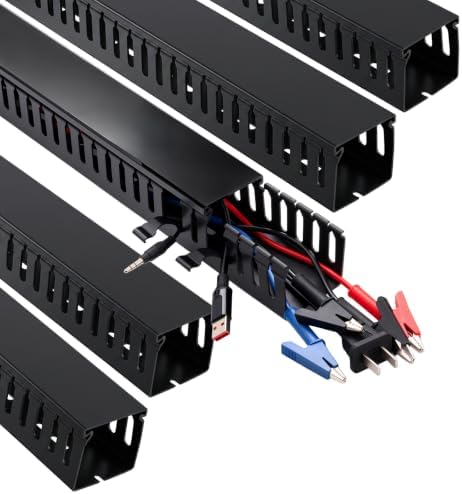 5 Pack 15.7" No-Drill Cable Raceway PVC Cord Cover Set, 1.96" H x 1.93" W