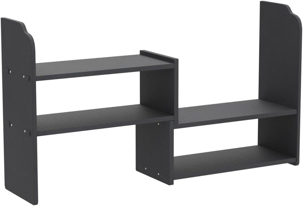 YGYQZ Adjustable Desktop Shelf Organizer, 3-Tier Desk Shelf, Black