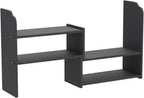 YGYQZ Adjustable Desktop Shelf Organizer, 3-Tier Desk Shelf, Black