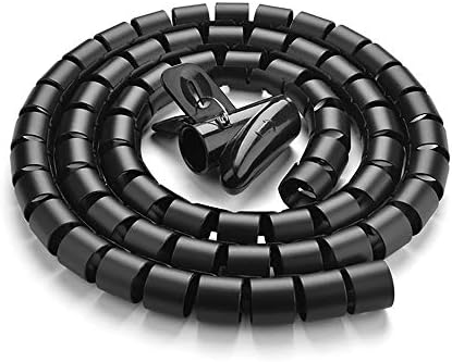 10FT Cable Management Sleeve EZ Cord Bundler 1" Diameter w/Zip Clip Zipper Wire Wrap Cord Organizer Cable Tube Hider Flexible & Expandable Home & Office Wire Concealer for PC TV Computer Cinema
