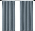 Simplebrand Ava Stone Blue Short Blackout Curtains by Simplebrand