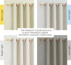 NICETOWN Natural 100% Blackout Linen Curtains 84 inch Long Burg - Image 5