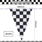 Aurelema Light Up Checkered Flag Banner, 32.8 ft, 8 Light Modes