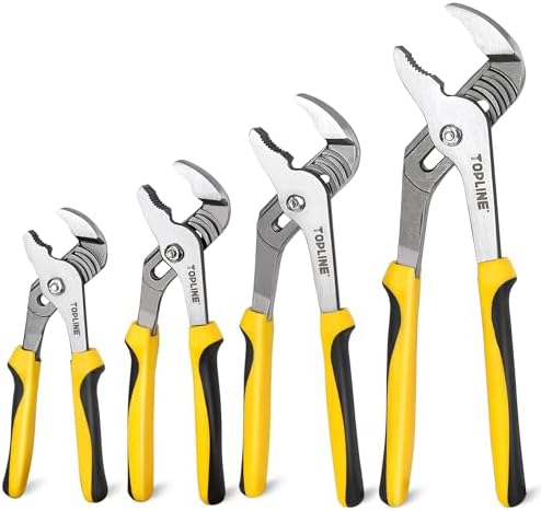 TOPLINE 4-piece Groove Joint Pliers Set with12-in, 10-in, 8-in and 6-in