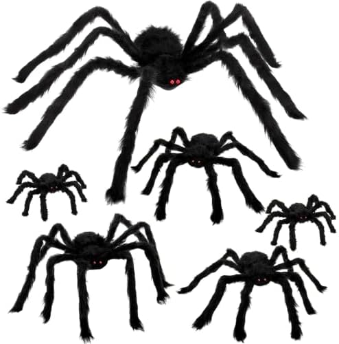 Colovis 6 Pcs Large Scary Halloween Spider Decorations for Outdoor, Yard