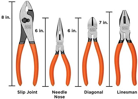 BLACK+DECKER Plier Set, 4-Piece (BDHT84002)