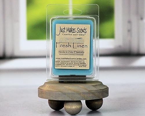 2 Pack - Fresh Linen Scented Smoke & Odor Eliminator Blended Soy Wax Melts | Neutralizes Cigarette, Food and Pet Odors | Hand Poured in The USA by Just Makes Scents