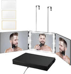 Vanexiss Rechargeable 3 Way Mirror with Lights & Hook for Self Hair Cutting