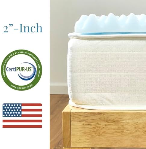 Airflow Foam Mattress Topper, Egg Crate Foam Pad, Hospital Mattress Pad and Bed Topper for Support, Pressure Relief and Weight Distribution. (Queen)