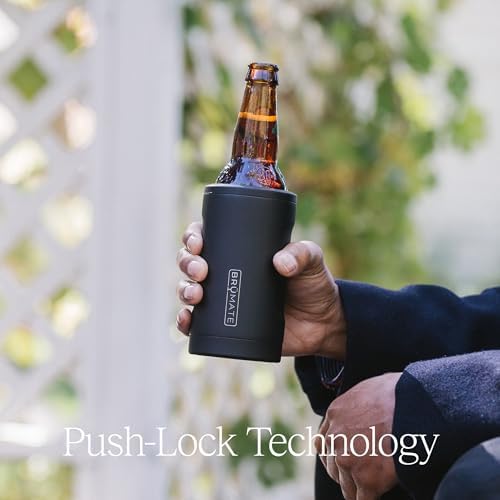 BrüMate Hopsulator Bott'l Insulated Bottle Cooler for Standard 12oz Glass Bottles | Glass Bottle Insulated Stainless Steel Drink Holder for Beer and Soda (Blush)