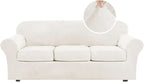 H.VERSAILTEX Modern Velvet Plush 4 Piece High Stretch Sofa Slipcover Sofa Cover by HVERSAILTEX