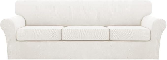 Turquoize 4 Piece Sofa Covers for 3 Cushion Couch Sofa Slipcover Soft Couch by Turquoize