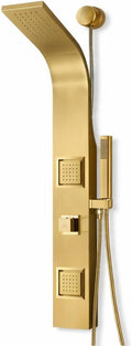 ANZZI 39" Shower Panel, Brushed Gold, Jetted