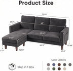 Homall 72" L Shaped Sofa Couches for Small Spaces, Apartment Charcoal Gray