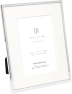 Isaac Jacobs 6x8 (Matted 4x6) Silver Classic Metal Picture Frame w/Easel