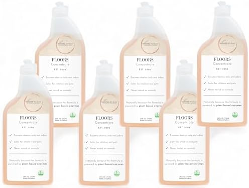 naturally it's clean Enzyme Floor Cleaner Concentrate | Each Bottle Makes 24 Gallons of Rinse Free Cleaner| 6 Pack
