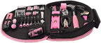 69-Piece Pink Hand Tool Set -Lady's Essential Home Repairing Tool Kit General Household Tool Set with 12-Inch Storage Tool Bag