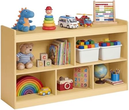 SONGMICS Kids' Toy Storage Shelf, Montessori Shelf with 5 compartments