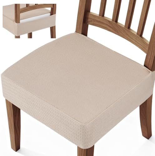 Songrey Waterproof Chair Covers for Dining Chairs, Set of 4, Taupe