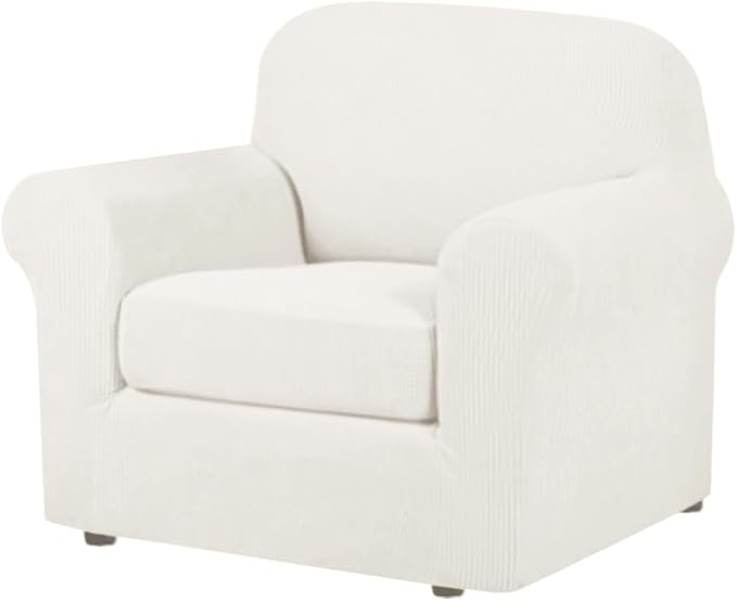 H.VERSAILTEX 2 Piece Couch Cover Stretch Stylish Chair Cover Furniture by HVERSAILTEX