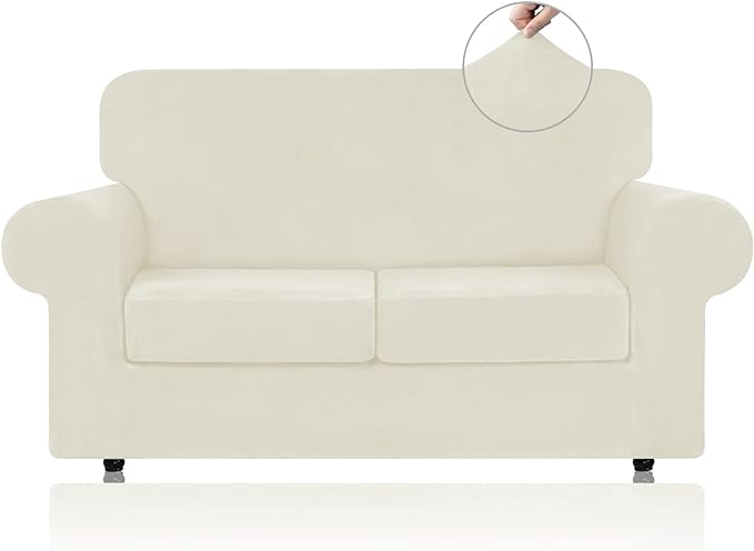 WEERRW Velvet Couch Covers for 2 Cushion Couch Sofa by WEERRW
