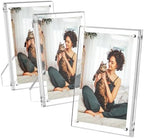 AITEE 5x7 Acrylic Picture Frame 3 Pack, Clear Lucite Frame with Stand