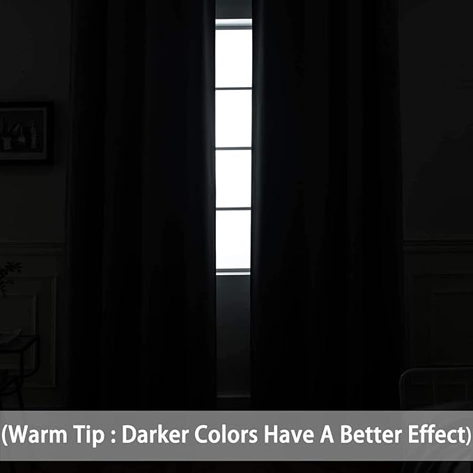 Yakamok Wide Thermal Blackout Patio Door Curtain Panel, Extra Wide Curtains - Image 3