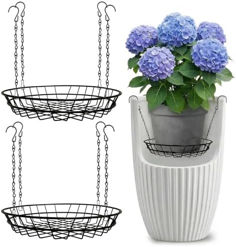2 Pack Adjustable Planter Inserts with Chains and S Hooks for 12-18" Pots.