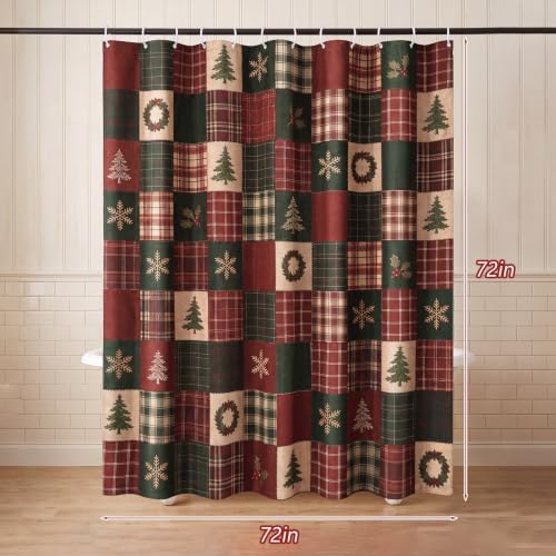 MelonBoat Rustic Printed Christmas Shower Curtain
