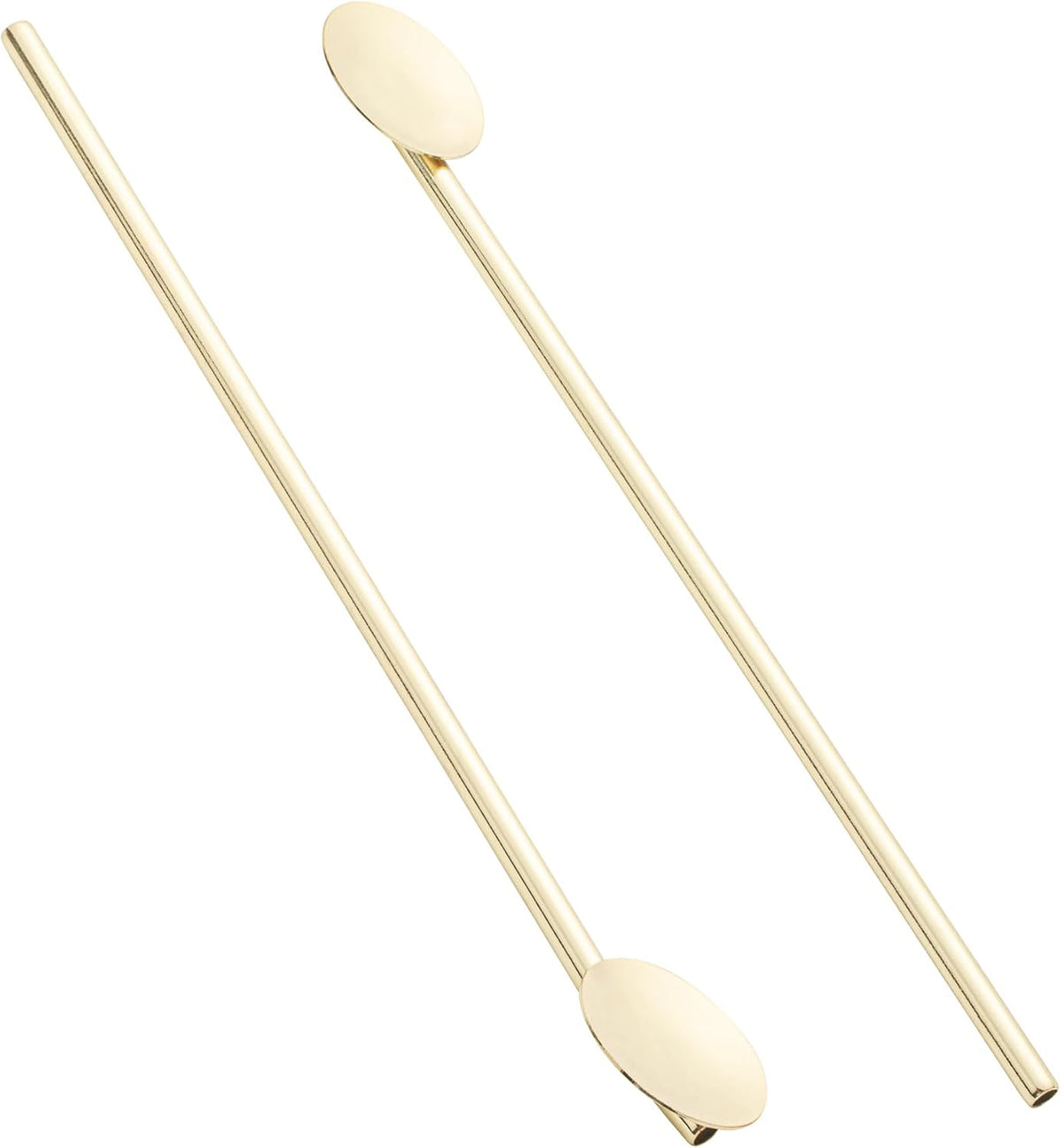Restaurantware-Bar Lux 7.5 Inch Spoon Straws, 2 Food-Grade Reusable Cocktail Straws - Built-In Spoon, Dishwashable, Gold-Plated Stainless Steel Cocktail Spoons, For Drinking And Stirring,