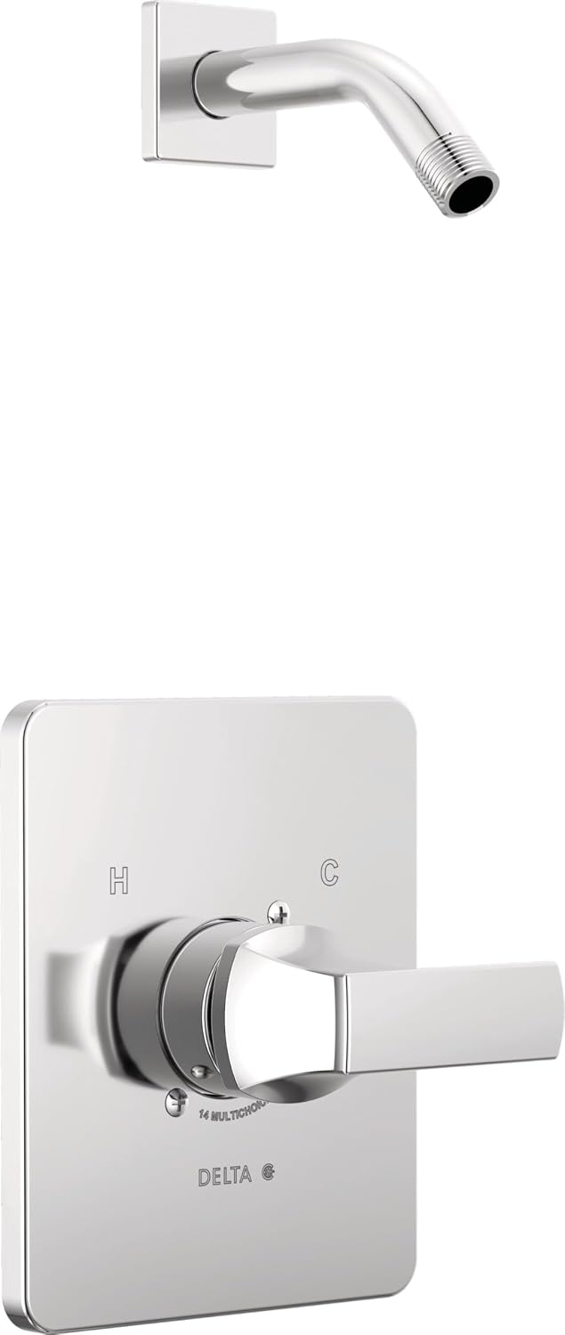 Delta Faucet Velum 14 Series Single-Function Black Shower Valve Trim Kit, Shower Handle, Delta Shower Trim Kit, Matte Black T14237-BLLHD (Shower Head and Valve Not Included)