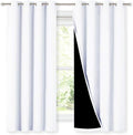 NICETOWN White 100% Blackout Lined Curtains, 2 Thick Layers Completely Blackout by NICETOWN