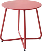 Meluvici Patio Outdoor Side Table Waterproof Round Metal Steel Small Side Table Weather Resistant Portable Outdoor and Indoor End Table for Garden Balcony Yard, Blue