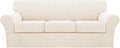 Turquoize 4 Piece Sofa Covers for 3 Cushion Couch Sofa Slipcover Soft Couch by Turquoize