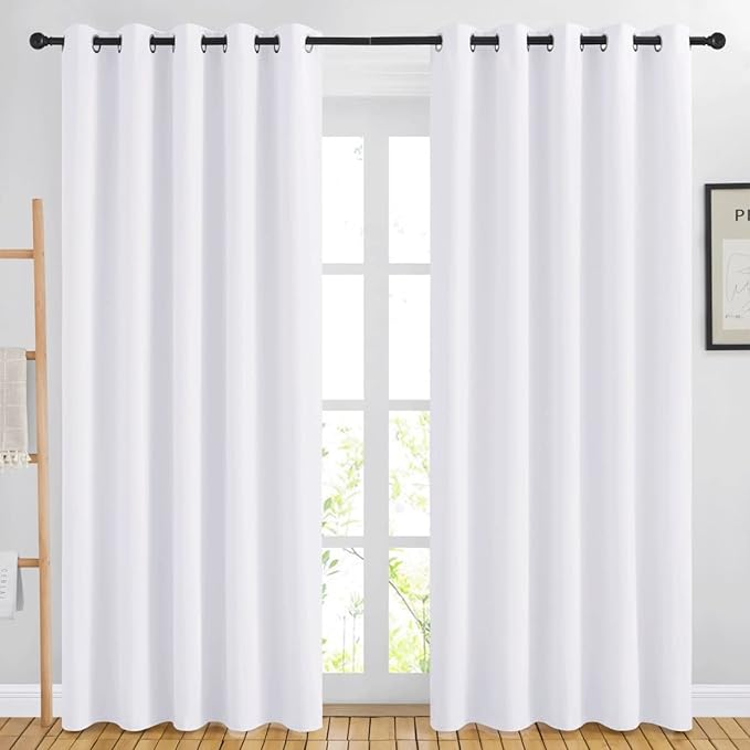 NICETOWN 84 inch Long White Curtains by NICETOWN